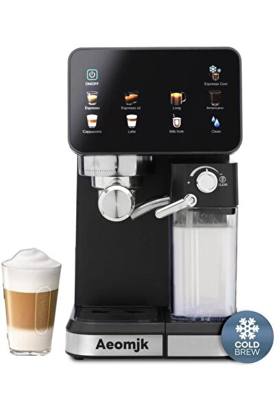 wtrtr 20-Bar 1300W All-in-One Espresso Machine, Touch, Milk Frother, Cold Bre...