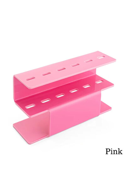 choice2 رف تخزين ملاقط الرموش الوردية، 6 فتحات، أكريليك، حامل ملاقط مريح، حام...