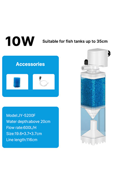 Choice1 مضخة فلتر حوض السمك 10 واط 6 في 1، غاطسة، صامتة، مزودة بمضخة هواء وأك...