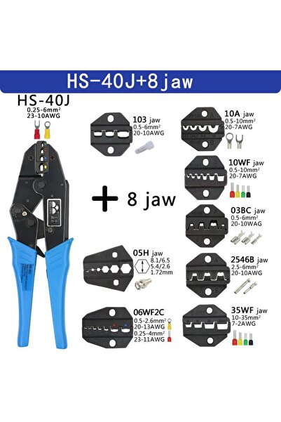 Choice6 HS-40J 8JAW Crimping Pliers Clamp Tools Cap/coaxial Cable Terminals K...