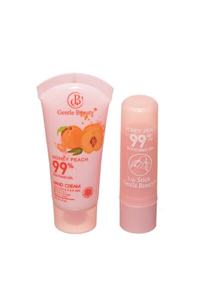 NO BRAND Set cadou cremă de mâini și balsam de buze cu miere și piersici 20 m...