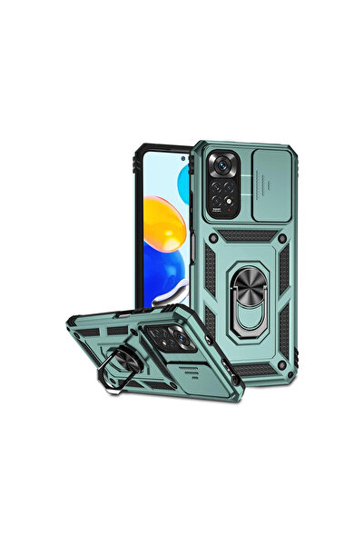 xirshop حافظة ريدمي نوت 11 برو من السيليكون مع حلقة عدسة بارس - أخضر