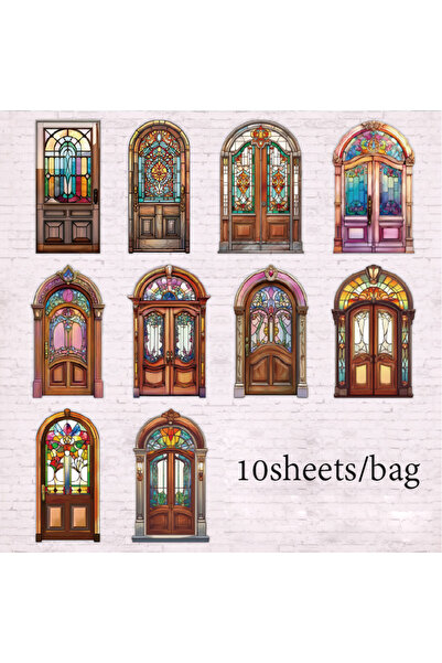 Choice4 6 Vintage Door Frame Sticker Pack 10 Sheets/Bag Scrapbook Stationery ...