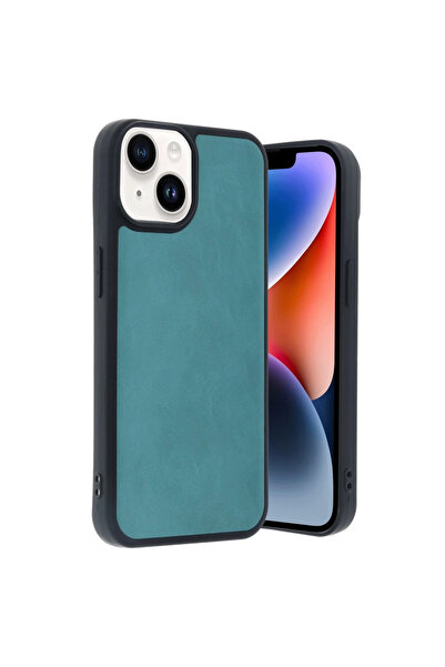 xirshop غطاء جلدي لهاتف آيفون 14 من أراس - أخضر فاتح