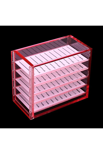 Choice1 Red 5-Tier Acrylic Lash Organizer Box-Salon-Grade Hygienic Storage Ca...