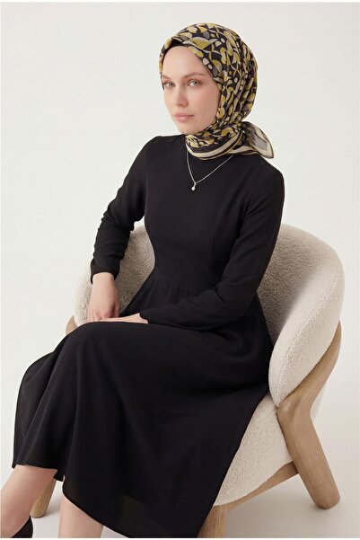 Silk Home Eșarfă din amestec de bumbac, galben pastel, cu model geometric ret...