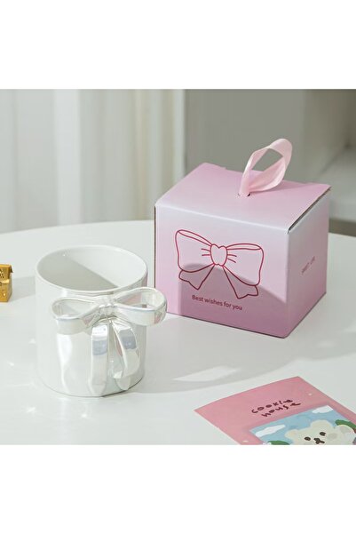 Livava Ceramic Mug with Bow Design, Stylish Design, Gift Boxed, Coffee & Tea Cup