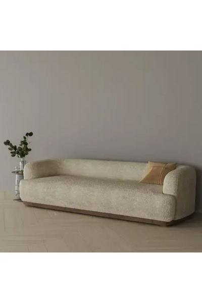 homejoyz Linen Sofa - Swedish Wood - Beige - 250×85×83 cm