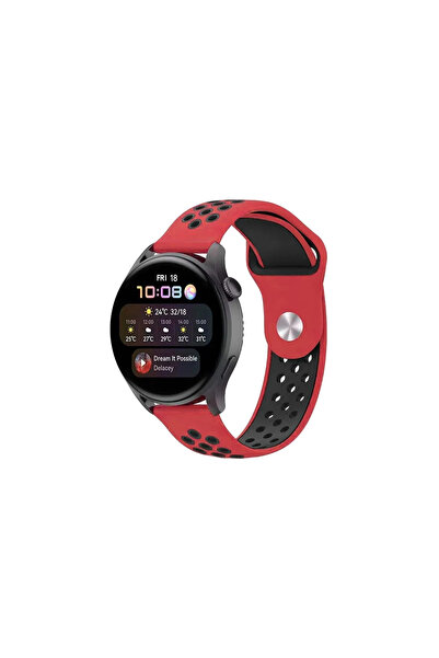 VINTESSY Watch 20mm Sports Perforated Strap (Not a Watch) - Red-Black