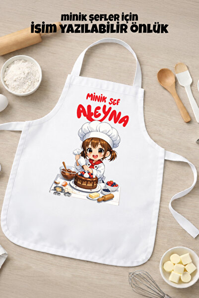 BaskılıTshirt Kişiye Özel Çocuk Şef Önlüğü – İsim Yazılabilir Mutfak Önlüğü –...