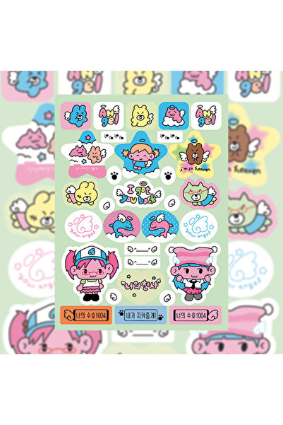 Choice8 02 ملصق شخصية كرتونية فتاة كورية لطيفة سيئة، دفتر ملاحظات، دفتر يوميا...