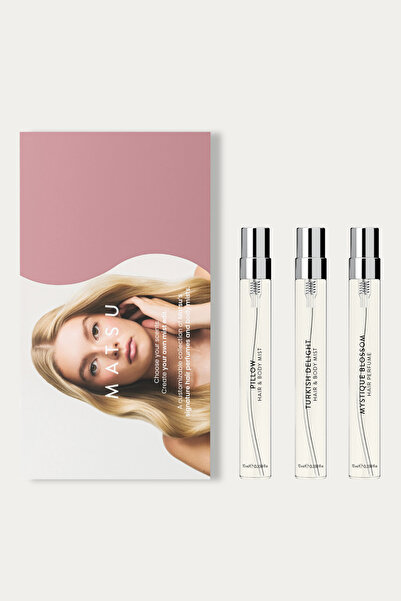 MATSU 3'lü Mini Saç Parfümü Hediye Seti - 3 x 10 ml (Turkish Delight, Pillow ...