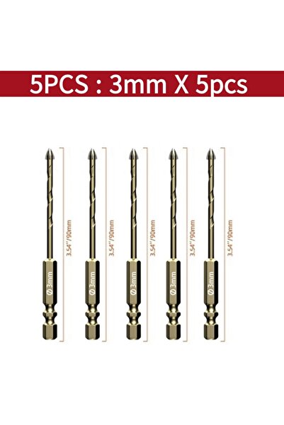 Choice5 5pcs3mm 7/5PCS Multi-Function Drill Bit Set For Ceramic Glass Concret...