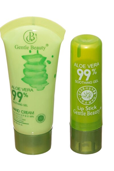 NO BRAND Aloe Vera 99 Percent Gift Set Hand Cream and Lip Balm 20 ml Gentle B...