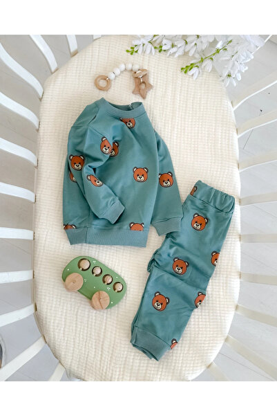 hümabebe طقم مكون من قطعتين موسمي بنمط رؤوس الدببة الكبيرة وحزام الكتف