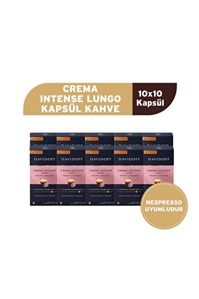 Davidoff Crema Intense Lungo Kapsül Kahve 10x10 Adet - Nespesso Uyumludur