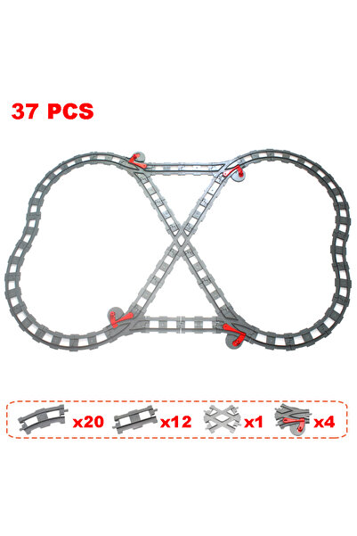 Choice10 37pcs train track Rail Transport Big Size Building Blks Creative Tra...