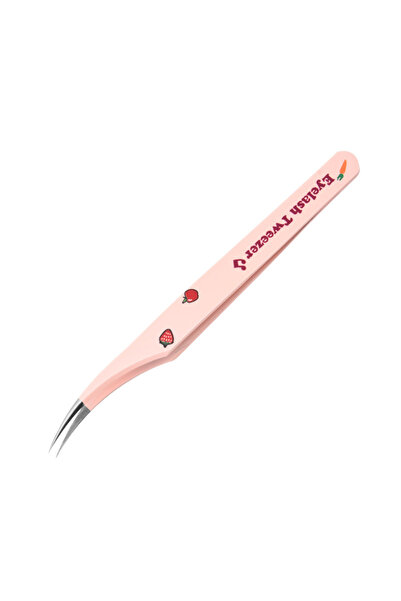 choice2 C False Eyelash Tweezers Stainless Steel Anti-static Pincet Curved St...