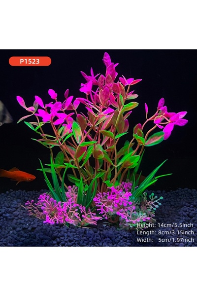 Choice9 P1523 نباتات صناعية لحوض السمك، بطول 14 سم/5.5 بوصة، ديكور منزلي الصن...