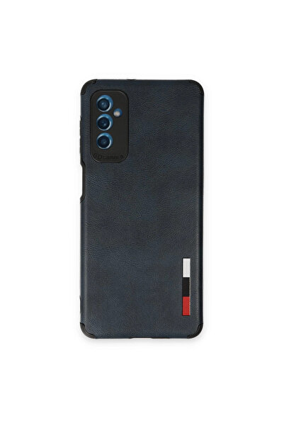 xirshop حافظة سامسونج جالاكسي M52 5G بحلقة جلدية من السيليكون - أزرق داكن