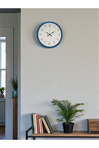 Urfakent 36 Cm Mavi Sade Dekoratif Duvar Saati