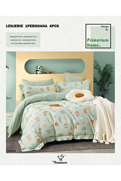 FIONNA.RO 100% Cotton Duvet Cover Set 1 Person - Cute Animals