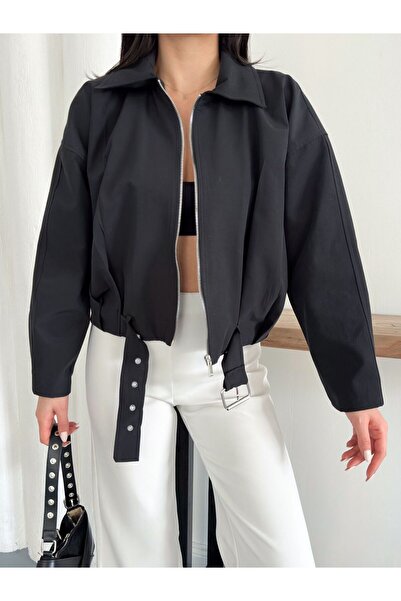 Ekim Store Belted Pleated Bomber Trench Jacket