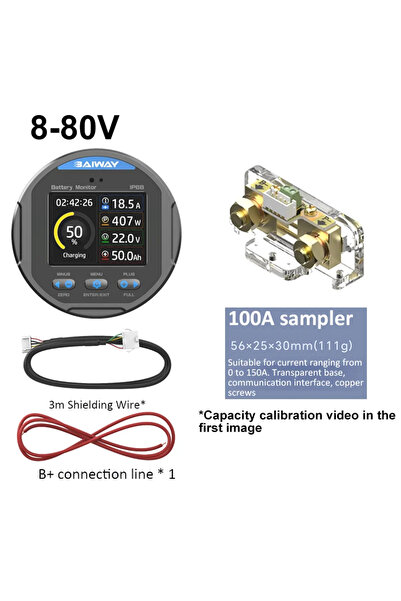 Choice 100A(0-150A) DC 8-80V 50A 100A 350A Battery Tester Waterproof Coulomet...