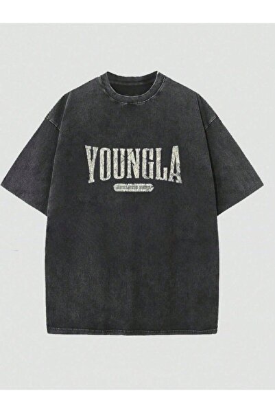 ZEMLİYA Unisex T-shirt με γραφικό σχέδιο και κοντό μανίκι – Καλοκαιρινό μπλου...