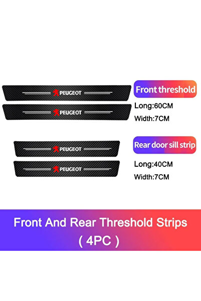 choice2 4 قطع من ملصقات عتبات أبواب سيارات بيجو المصنوعة من الكربون، إكسسوارا...