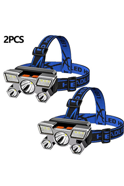 Choice1 مصباح يدوي خارجي XY501 أزرق، قطعتان، عالي السطوع، مزود بـ 5 مصابيح LE...