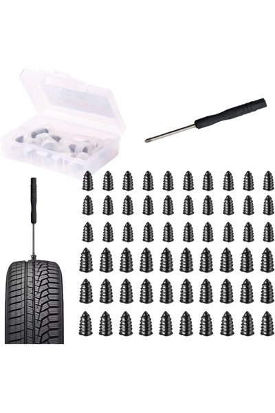 Choice1 60pcs Puncture Repair Kit for Car Vacuum Tire Repair Screws, Quick Fi...