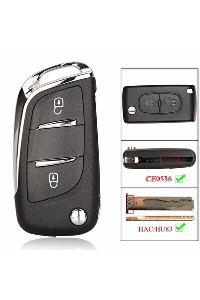 Choice11 for Peugeot 2B HAC-HU83 Ce0536 jingyuqin 2/3Buttons Modified Remote ...