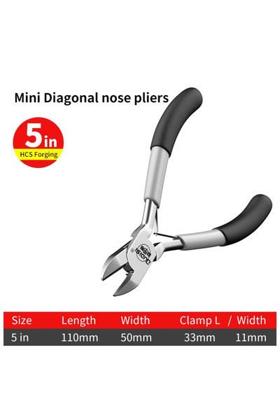 Choice3 808516 Mini Pliers Diagonal Pliers Round Bent Needle Nose Cutter Hand...