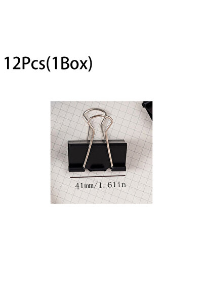 Choice1 41 مم، 12 قطعة (علبة واحدة) مشابك تثبيت طويلة الذيل، مشابك مجلدات، فا...