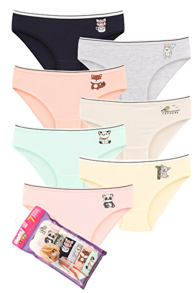 DOMİKİDS Girls' Cotton Slip Panties 7-Pack
