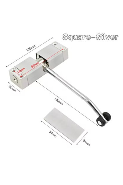 Choice3 جهاز إغلاق الأبواب الأوتوماتيكي من سكويرسيلفر، أبيض/أسود - مفصل إغلاق...