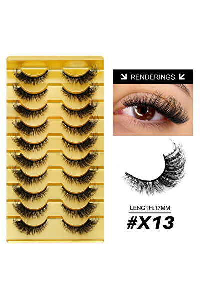 Choice17 10 Pairs-X13 Lasvirey Cat Eye Lashes Fluffy Thick Fake Lashes Soft 5...