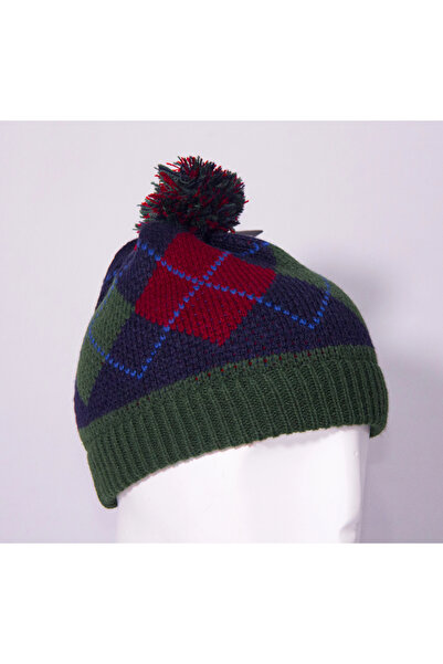 Bay Şapkacı قبعة أطفال ملونة بنمط أرجايل مع بوم بوم -6407