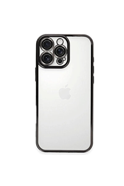 xirshop حافظة آيفون 16 برو ماكس من السيليكون مع عدسة - أسود