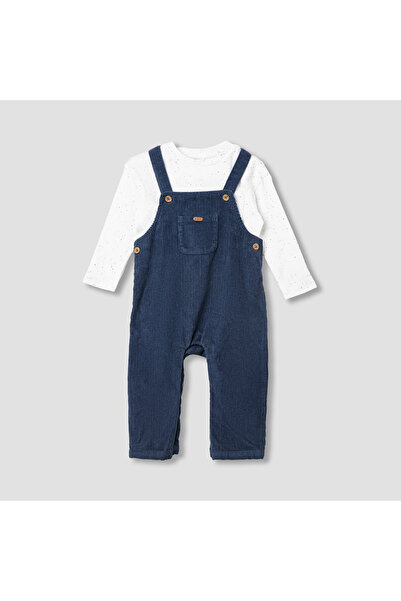 giggles Ribbed Dungaree and T-shirt Set