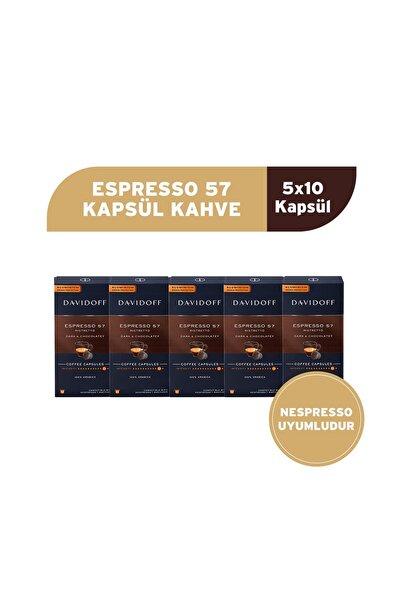 Davidoff Espresso 57 Ristretto Kapsül Kahve 5x10 Adet - Nespesso Uyumludur