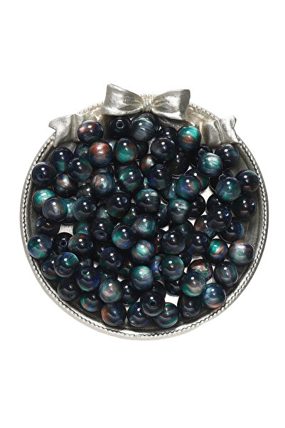 Choice20 8mm x 50pcs Blue green 20-50pcs/lot Glitter Mitation Cat Eye Round R...