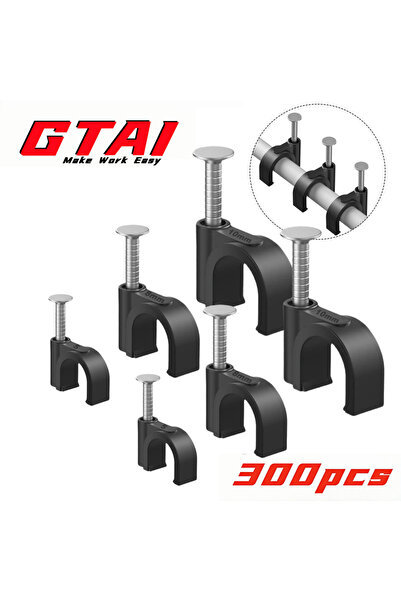 Choice1 مشابك كابلات سوداء بأحجام 5 مم، 8 مم، و10 مم، 300 قطعة، مشابك تثبيت ا...