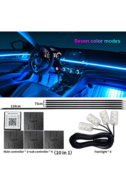 Choice6 إضاءة محيطية LED عالمية RGB 10 في 1 للسيارة، سيمفونية كاملة الألوان، ...