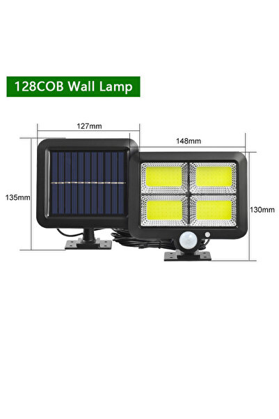 Choice1 مصباح جداري شمسي مقسم للإضاءة الخارجية 128COB، بثلاثة أوضاع إضاءة، مق...