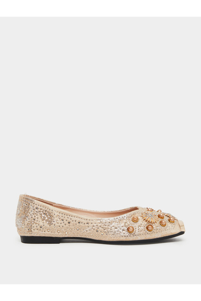Styli Women Beige Embellished Ballerina