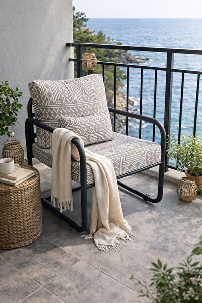 WEBPANYA Summer Geniş Oturum Su Geçirmez Bohem Desen Kumaş Koltuk Berjer Balk...