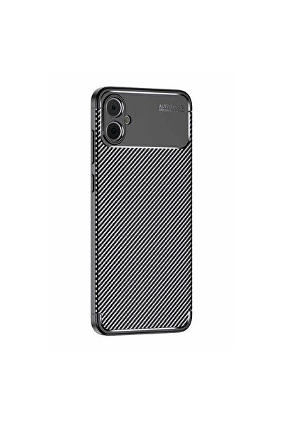 xirshop حافظة سامسونج جالاكسي A05 ذات غطاء كربوني بتركيز تلقائي - أسود