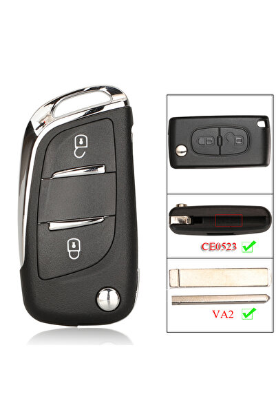 Choice غطاء مفتاح سيارة معدل ثنائي/ثلاثي الأزرار من جينغيوكين، متوافق مع سيتر...